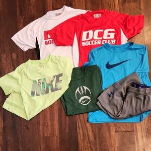 Set Of 5 Nike Kids Lime Graphic Tees